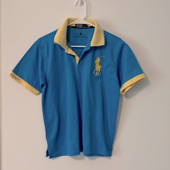 POLO RALPH LAUREN Double Collar Polo Shirt with Large Embroidered Logo - Picture 1 of 5
